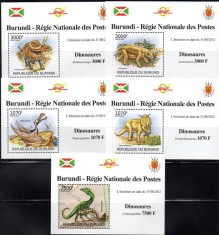 BURUNDI 2012, Fauna - Animale preistorice, Dinozauri, MNH