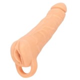 Mansoane pentru penis - Nature Skin 2 in 1 Extensie pentru Penis Mare si Masturbator in Forma de Vagin cu Inel pentru Prindere peste Testicule