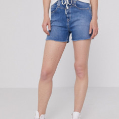 Pepe Jeans Pantaloni scurți jeans Mary Archive femei, material neted, high waist