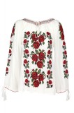 Bluza tip ie traditionala, dama, ML26, marime 6XL, alb