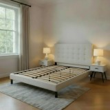 Pat Mali 160x200 cm Tapitat Nuanta Crem Somiera Inclusa (cod L8)