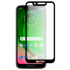 Folie Sticla Full Cover Premium pentru Motorola Moto G7 Play 5D Full Glue Negru foto