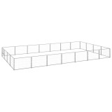 VidaXL Padoc pentru c&acirc;ini, argintiu, 28 m&sup2;, oțel