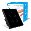 Intrerupator smart touch, WiFi, Sticla securizata, iUni 4G, 10A, Control vocal, Smart Life / Tuya, LED, Black