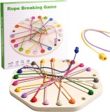 Joc educativ de logică din lemn "Dezleagă firele", joc de inteligență pentru copii și adulți, 4 ani+