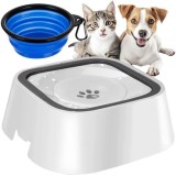 Bol pentru apa antistropire, 1500 ml, caini si pisici, portabil, 22x22x8 cm, bol pliabil inclus