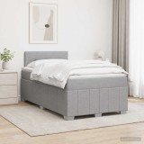 Cumpara ieftin Pat boxspring cu saltea Gri deschis 120 x 190 cm Tesatura