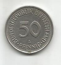 No(3) moneda-RDG-GERMANIA 50 PFENING / 1990. A foto