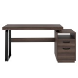 Birou modern &icirc;n stil minimalist, blat din MDF cu cadru din țeavă de oțel, design multifuncțional de depozitare, 161x54x76,3 cm, Maro