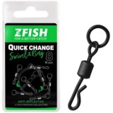 Vartej Zefish Quick Change Swivel With Ring, Size 8, 10buc/pac, ZFISH