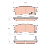 Placute frana Daihatsu Cuore 6 (L251) (L251 L250 L260) 03.03-, Cuore 7 (L275 L285 L276) 12.06-, Sirion (M3) 01.05-, Trevis 06.06-; Subaru Justy 4 01.