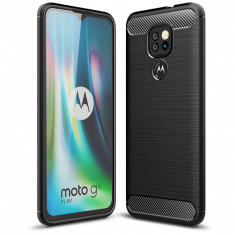 Husa TPU Tech-Protect Carbon pentru Motorola Moto G9 Play / Motorola Moto E7 Plus, Neagra