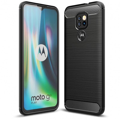 Husa TPU Tech-Protect Carbon pentru Motorola Moto G9 Play / Motorola Moto E7 Plus, Neagra foto