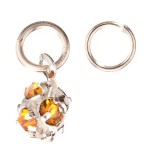 Cumpara ieftin Piercing Decorativ &icirc;n Formă de Bilă cu Portocaliu - Strasuri Maro, INGINAILS