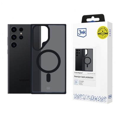 Husa MagSafe pentru Samsung Galaxy S23 Ultra S918, 3MK, Smoke MagCase, Neagra foto