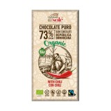Ciocolata neagra bio cu chilli, 100 g, Chocolates Sole, Pronat
