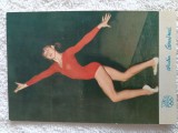 Nadia Comaneci ,carte postala color , necirculata , Republica Socialista Romania .Echipament sportiv rosu