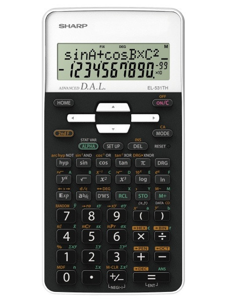 Calculator Stiintific, 10 Digits, 273 Functii, 161x80x15mm, Dual Power, Sharp El-531thwh-negru/alb