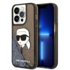 Husa Karl Lagerfeld iPhone 14 Pro Max Hardcase Glitter, Karl Head, negru, KLHCP14XLNKHCK foto