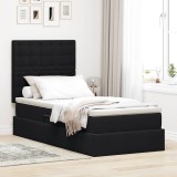 Cumpara ieftin Pat cu LED si saltea Negru 100 x 200 cm Catifea
