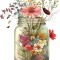 Sticker decorativ, Borcan cu Flori, Multicolor, 70 cm, 1265STK-1