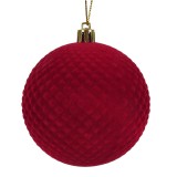 Glob Ornament de Crăciun Catifelat Bordo Matlasat, CMCLASS