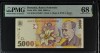 Bancnota 5000 Lei 1998 BNR, Gradata PMG68 UNC, Rara! Colectie Numismatica