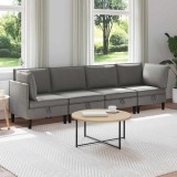 vidaXL Set de mobilier pentru living 4 pcs Gri &icirc;nchis Țesătură 3413804
