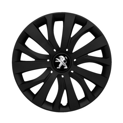 Set 4 capace roti 15 inchi (R15) compatibile PEUGEOUT, Model - 345 Black foto