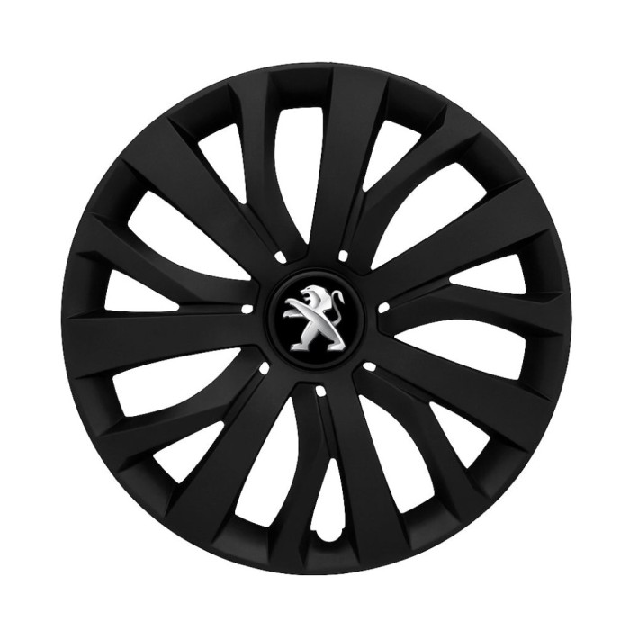 Set 4 capace roti 15 inchi (R15) compatibile PEUGEOUT, Model - 345 Black