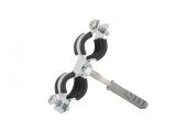 Clema metalica dubla cu cauciuc pentru fixare tevi in perete, 3 / 8&quot;, 15-19 mm, Geko G17280