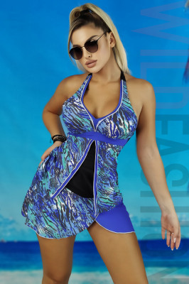 SW1390RR-1414 Costum de baie stil tankini cu top si fustita foto