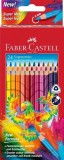 Creioane colorate triunghiulare Faber-castell Ergonomics, 24 culori