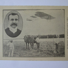 Rară! Carte poștală românească:Bleriot și monoplanul său 1908