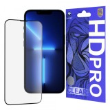 Folie de protectie Ecran Lito HD Pro Clear pentru Apple iPhone 14 Plus / 13 Pro Max, Sticla Securizata, Full Glue, Neagra