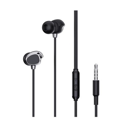Casti audio cu microfon XO EP53, Control pe fir, mini Jack 3.5, Lungime cablu 1.2m, Negru foto