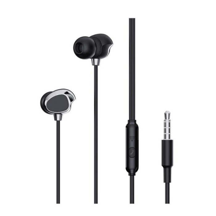 Casti audio cu microfon XO EP53, Control pe fir, mini Jack 3.5, Lungime cablu 1.2m, Negru