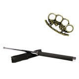 Set Autoaparare: Baston Telescopic 65cm Otel + Box Cranii Ideallstore Multicolor
