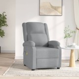 vidaXL Fotoliu de masaj electric rabatabil, gri deschis, textil 3073731