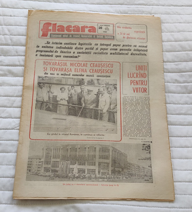 Ziarul FLACĂRA (28 iulie 1989) Nr. 30