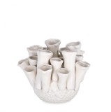 Cumpara ieftin Set 2 vaze flori ceramica alba Iku 19.5x15 cm
