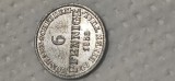 6 pfennige 1853 B , argint
