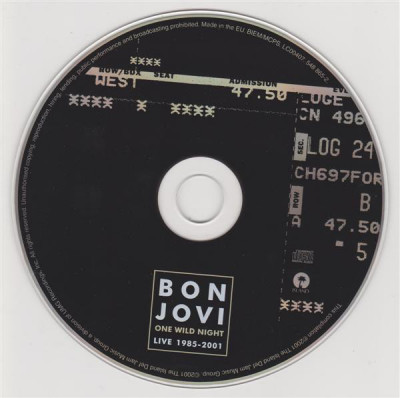 CD Bon Jovi &amp;lrm;&amp;ndash; One Wild Night: Live 1985-2001 (VG+) foto