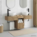 Cumpara ieftin Set dulap baie 3 buc. Stejar Artizanal 115 x 35 x 80 cm