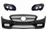 Bara Fata cu Faruri Full LED Mercedes C-Class W205 S205 Limo T-Model (2014-2018) C63 Design Performance AutoTuning