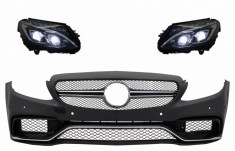 Bara Fata cu Faruri Full LED Mercedes C-Class W205 S205 Limo T-Model (2014-2018) C63 Design Performance AutoTuning