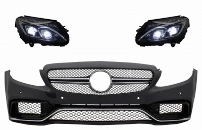 Bara Fata cu Faruri Full LED Mercedes C-Class W205 S205 Limo T-Model (2014-2018) C63 Design Performance AutoTuning foto