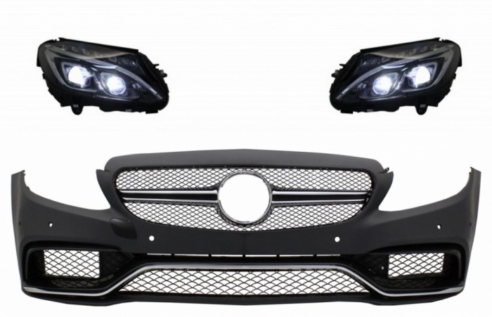 Bara Fata cu Faruri Full LED Mercedes C-Class W205 S205 Limo T-Model (2014-2018) C63 Design Performance AutoTuning