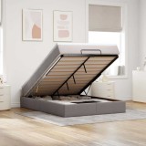 vidaXL Cadru de pat otoman cu saltea Taupe 140x190cm Material 3311110