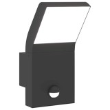 Cumpara ieftin Lampa exterioara de perete cu LED/senzor, negru aluminiu turnat